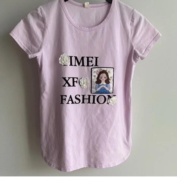 Girls  Short Sleeve Tee with Text Design with Excellent condition 3PCS - Picture 3 of 9